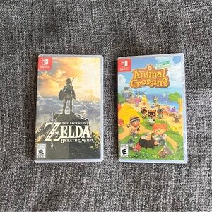 Nintendo Switch Zelda Breath of The Wild + Animal Crossing New Leaf *Cases only*